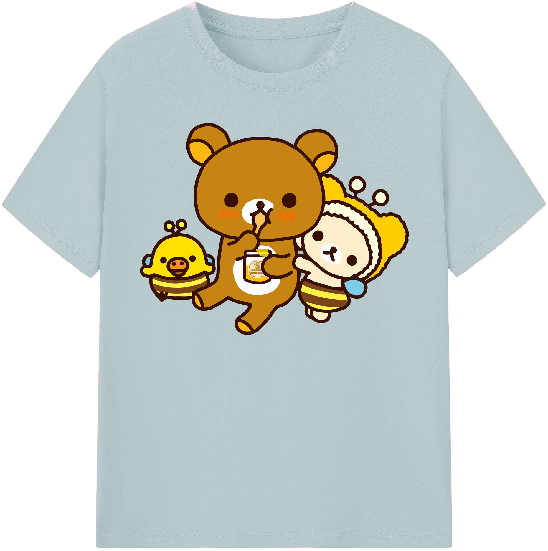 （画像用） リラックマ リラックマ キイロイトリ Rilakkuma Korilakkuma Kiiroitori 綿100％半袖Tシャツ（フロントプリント）